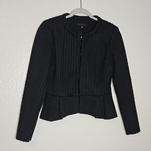 Dance & Marvel Elegant Black Ribbed Blazer